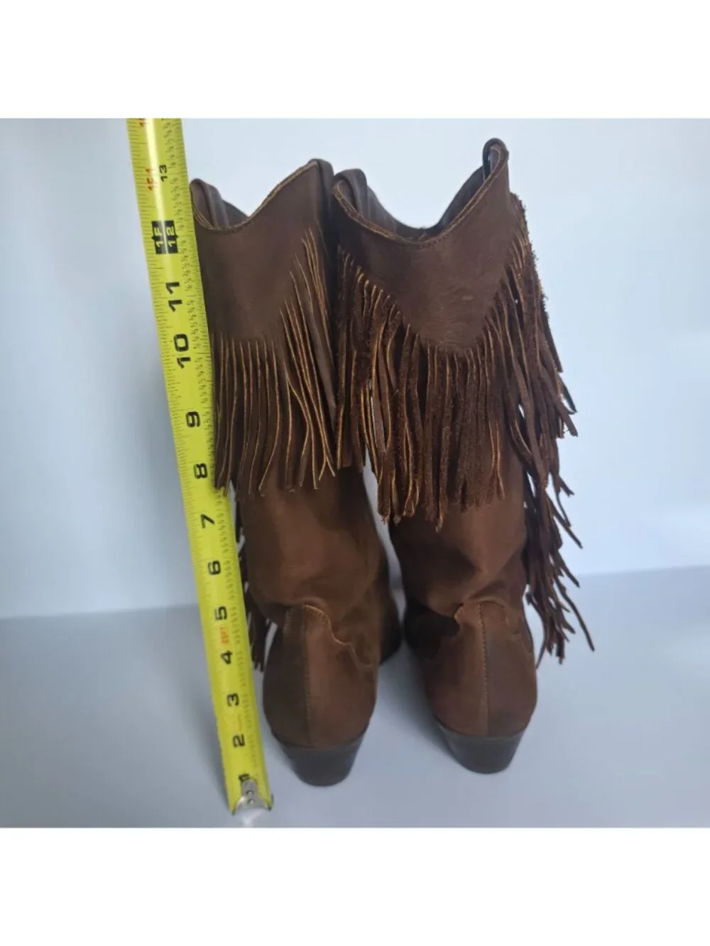 Dingo Brown Festival Leather Fringe Western Cowboy Boot Made in Mexico Womens 10